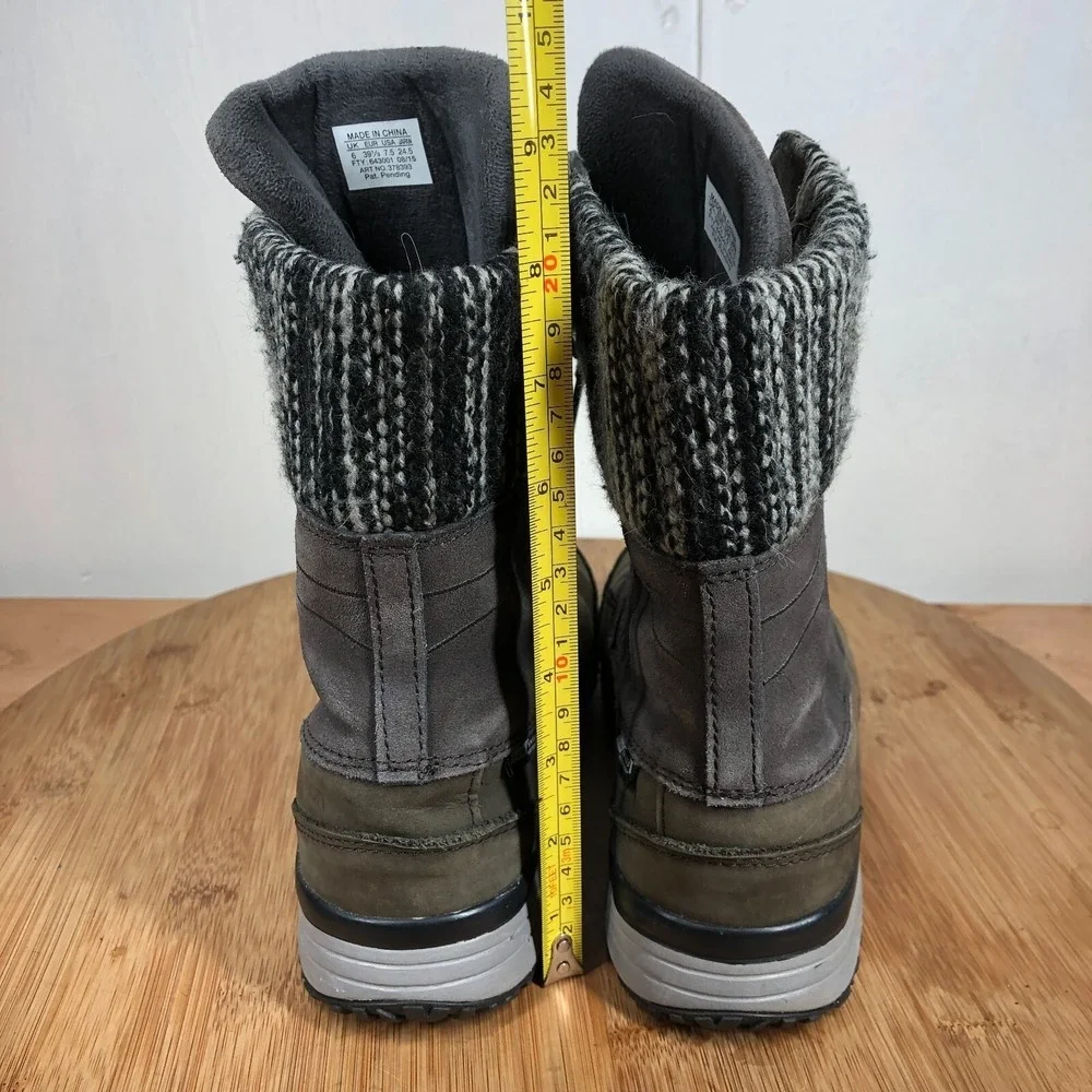 Salomon Hime Womens 7.5 shoes Gray Suede Insulated Winter Mid Calf boots